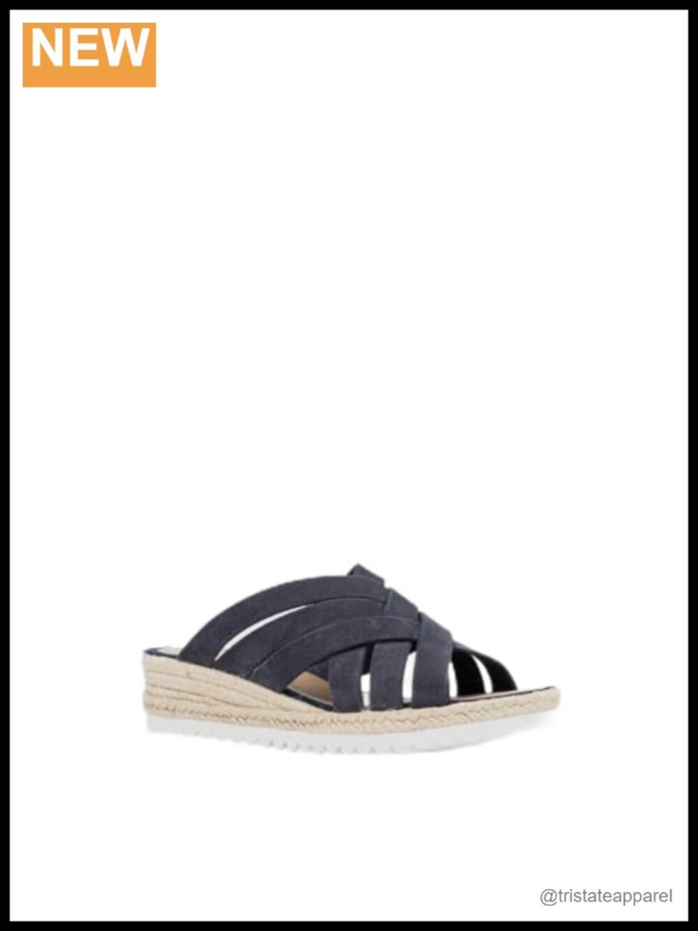 Suede Wedge Slide Sandal, Weatherproof, 1.5" Heel